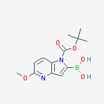 Structure of 1H-Pyrrolo[3,2-b]pyridine-1-carboxylic acid, 2-borono-5-methoxy-,1-(1,1-dimethylethyl) ester