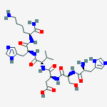 P11 (His-Ser-Asp-Val-His-Lys-NH2, Potent antagonist of alphavbeta3-vitronectin Interaction, Antiangiogenic)结构式