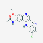 Structure of N-(4-((3-Chloro-4-fluorophenyl)amino)-3-cyano-7-ethoxyquinolin-6-yl)acetamide