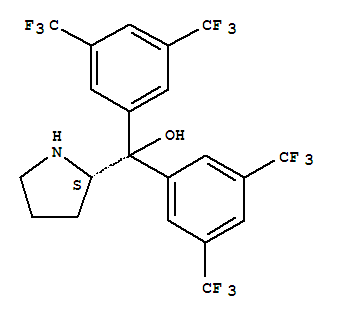 Structure of (S)-2-{Bis[3,5-bis(trifluoromethyl)phenyl]hydroxymethyl}pyrrolidine