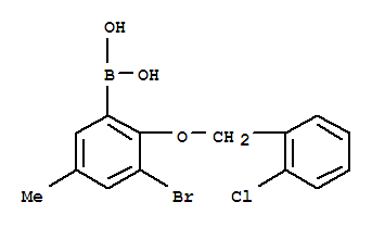 3-溴-2-(2-氯苄氧基)-5-甲基苯基硼酸结构式