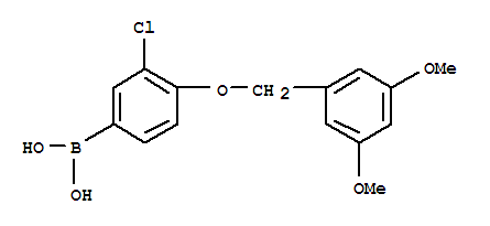 3-氯-4-(3,5-二甲氧基苄氧基)苯基硼酸结构式