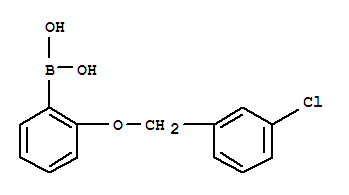 2-(3-氯苄氧基)苯基硼酸结构式