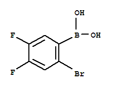 2-溴-4,5-二氟苯基硼酸结构式