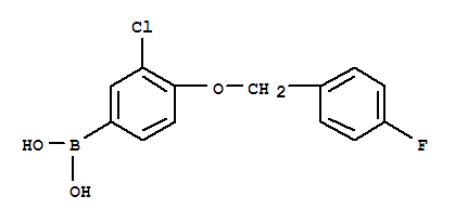 3-氯-4-(4-氟苄氧基)苯基硼酸结构式
