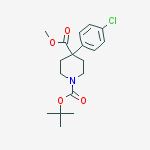 Structure of 1-Boc-4-(4-Chlorophenyl)-4-piperidinecarboxylic acid methyl ester