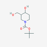 tert-Butyl 4-hydroxy-3-(hydroxymethyl)piperidine-1-carboxylate结构式