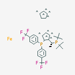 Structure of 1,2,3,4,5-cyclopentanepentayl, compd. with 1-[(1R)-1-[bis(1,1-dimethylethyl)phosphino]ethyl]-2-[bis[4-(trifluoromethyl)phenyl]phosphino]-1,2,3,4,5-cyclopentanepentayl, iron salt (1:1:1)