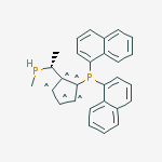(2S)-1-[(1S)-1-[双(1,1-二甲基乙基)膦基]乙基]-2-(二-1-萘基膦基)二茂铁结构式