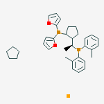 Structure of 1,2,3,4,5-cyclopentanepentayl, compd. with 1-[(1S)-1-[bis(2-methylphenyl)phosphino]ethyl]-2-(di-2-furanylphosphino)-1,2,3,4,5-cyclopentanepentayl, iron salt (1:1:1)
