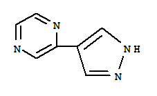 Structure of 4-(Pyrazin-2-yl)-1H-pyrazole, 2-(1H-Pyrazol-4-yl)-1,4-diazine