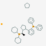 Structure of 1,2,3,4,5-Cyclopentanepentayl, compd. with 1-[(1R)-1-(dicyclohexy lphosphino)ethyl]-2-[2-(diphenylphosphino)phenyl]-1,2,3,4,5-cyclo pentanepentayl, iron salt (1:1:1)