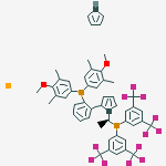 1,2,3,4,5-cyclopentanepentayl, compd. with 1-[(1R)-1-[bis[3,5-bis(trifluoromethyl)phenyl]phosphino]ethyl]-2-[2-[bis(4-methoxy-3,5-dimethylphenyl)phosphino]phenyl]-1,2,3,4,5-cyclopentanepentayl, iron salt (1:1:1)结构式