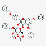 5,7-BIS-(BENZYLOXY)-A-(4-(BENZYLOXY)PHENYL)-3-[3,4-DI-O-ACETYL-A-O-ACETYL-A-L-RHAMNOPYRANOSYLOXYL]-4H-CHROMEN-4-ONE结构式