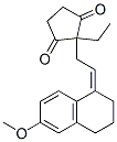 2-[2-(3,4-dihydro-6-methoxy-1(2H)-naphthylidene)ethyl]-2-ethylcyclopentane-1,3-dione结构式