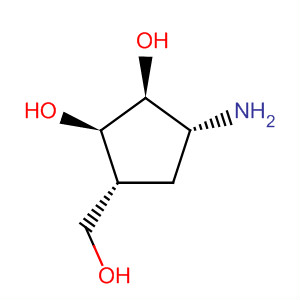 1,2-Cyclopentanediol, 3-amino-5-(hydroxymethyl)-, (1R,2S,3R,5R)-结构式