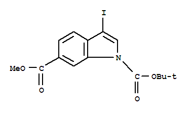 Structure of 1-(TERT-BUTYL) 6-METHYL 3-IODO-1H-INDOLE-1,6-DICARBOXYLATE