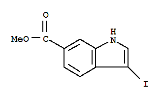 3-碘-1H-吲哚-6-羧酸甲酯结构式