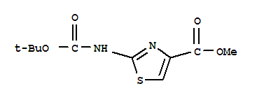 Structure of 2-TERT-BUTOXYCARBONYLAMINOTHIAZOLE-4-CARBOXYLIC ACID METHYL ESTER