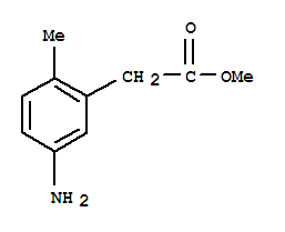 Structure of Benzeneacetic acid, 5-amino-2-methyl-, methyl ester