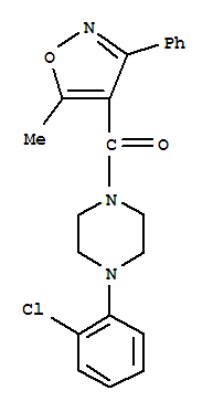 Structure of Methanone, [4-(2-chlorophenyl)-1-piperazinyl](5-methyl-3-phenyl-4-isoxazolyl)-