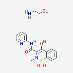 Structure of (3Z)-3-[hydroxy(pyridin-2-ylamino)methylidene]-2-methyl-2,3-dihydro-4H-1,2-benzothiazin-4-one 1,1-dioxide - 2-aminoethanol (1:1)