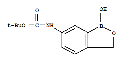 5-BOC-氨基-2-羟甲基苯基硼酸结构式