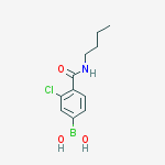 Structure of 4-N-BUTYLCARBAMOYL-3-CHLOROBENZENEBORONIC ACID, 97%
