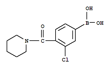 Structure of 3-CHLORO-4-(PIPERIDINE-1-CARBONYL)PHENYLBORONIC ACID