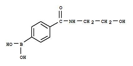 Structure of 4-(2-HYDROXYETHYLCARBAMOYL)BENZENEBORONIC ACID 98