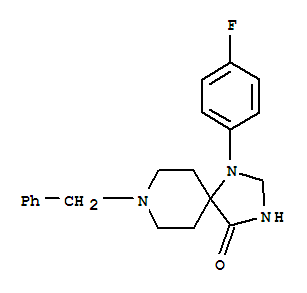 Structure of 8-benzyl-1-(4-fluorophenyl)-1,3,8-triazaspiro[4,5]decan-4-one
