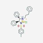 Structure of {N-[3-(η6-phenyl)propyl]-[(1S-2S)-1, 2-diphenyl-1-4-methylbenzenesulfonylamidato(kN)-ethyl-2-amino-(kN)]}ruthenium(II)  (S,S)-Teth-TsDpen RuCl