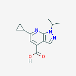 Structure of 6-cyclopropyl-1-isopropyl-1H-pyrazolo[3,4-b]pyridine-4-carboxylic acid