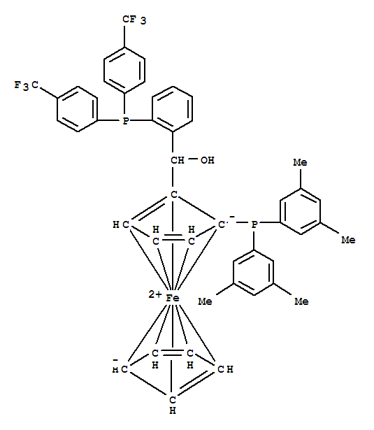 Structure of (S)-(-)-[(S)-2-DI(3,5-XYLYL)PHOSPHINOFERROCENYL][2-DI(4-TRIFLUOROMETHYLPHENYL)PHOSPHINOPHENYL]METHANOL