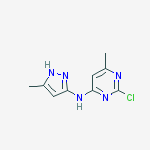 2-chloro-6-methyl-N-(5-methyl-1H-pyrazol-3-yl)pyrimidin-4-amine结构式