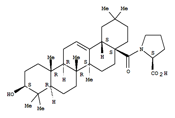 Structure of N-[(3beta)-3-Hydroxy-28-oxoolean-12-en-28-yl]-L-proline