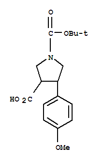 Structure of 4-(4-METHOXY-PHENYL)-PYRROLIDINE-1,3-DICARBOXYLIC ACID 1-TERT-BUTYL ESTER