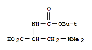 N-叔丁氧羰基-3-(二甲基氨基)丙氨酸结构式
