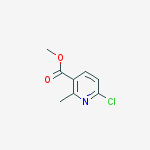Structure of 3-pyridinecarboxylic acid, 6-chloro-2-methyl-, methyl ester