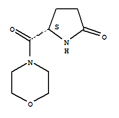 Structure of (S)-4-[(5-oxo-2-pyrrolidinyl)carbonyl]morpholine