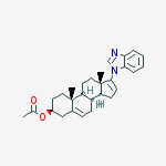 Structure of (3S,8R,9S,10R,13S,14S)-17-(1H-benzo[d]imidazol-1-yl)-10,13-dimethyl-2,3,4,7,8,9,10,11,12,13,14,15-dodecahydro-1H-cyclopenta[a]phenanthren-3-yl acetate