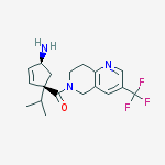 ((1S,4S)-4-AMINO-1-ISOPROPYLCYCLOPENT-2-ENYL)(3-(TRIFLUOROMETHYL)-7,8-DIHYDRO-1,6-NAPHTHYRIDIN-6(5H)-YL)METHANONE结构式
