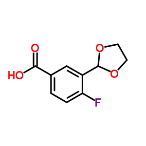 3-(1,3-dioxolan-2-yl)-4-fluorobenzoic acid结构式