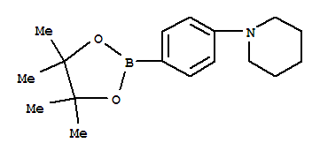 1-[4-(4,4,5,5-四甲基-1,3,2-二氧硼烷-2-基)苯基]哌啶结构式