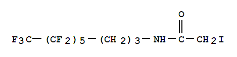 Structure of N-(4,4,5,5,6,6,7,7,8,8,9,9,9-Tridecafluorononyl)iodoacetamide