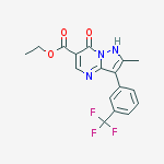Structure of Ethyl 7-hydroxy-2-methyl-3-[3-(trifluoromethyl)phenyl]pyrazolo[1,5-a]pyrimidine-6-carboxylate