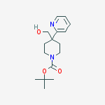 tert-Butyl 4-(hydroxymethyl)-4-(pyridin-2-yl)piperidine-1-carboxylate结构式
