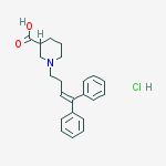 Structure of 1-(4,4-DIPHENYL-3-BUTENYL)-3-PIPERIDINECARBOXYLIC ACID HYDROCHLORIDE