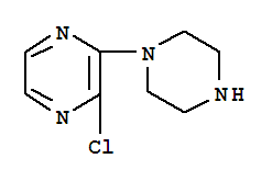 Structure of 2-CHLORO-3-(PIPERAZINYL)PYRAZINE