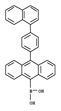 Structure of 10-[4-(1-naphthalenyl)phenyl]-9-anthracenyl]-Boronic acid[